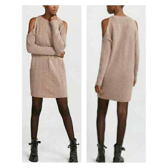 Express Women’s NWT Cold Shoulder Cable Knit Sweater Dress size XL - Picture 1 of 8